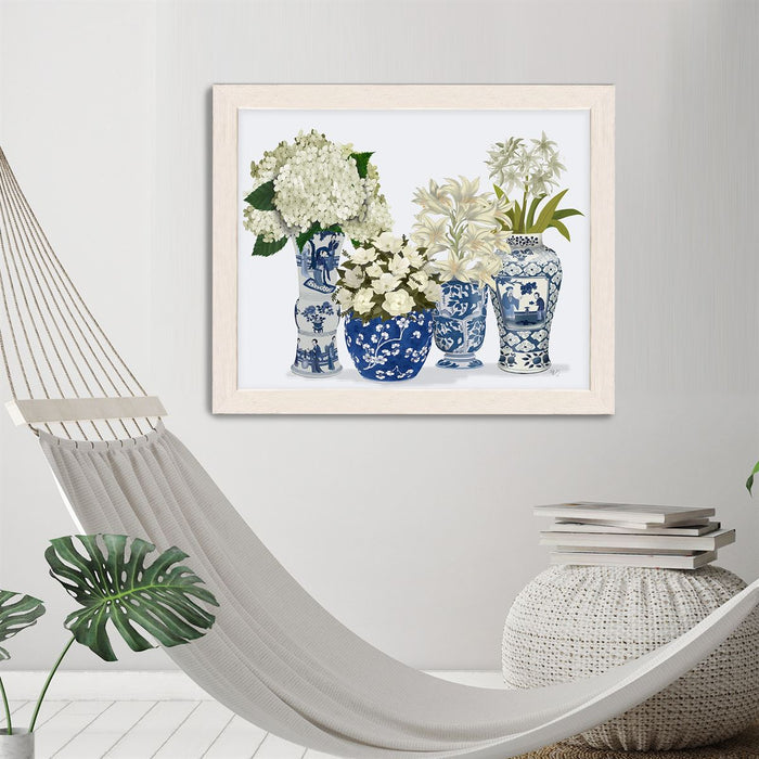 Chinoiserie Flower Quartet 2, Blue, Art Print | Print 14x11inch