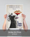 Border Collie Black White Pasta Cream, Dog Art Print, Wall art | Print 18x24inch