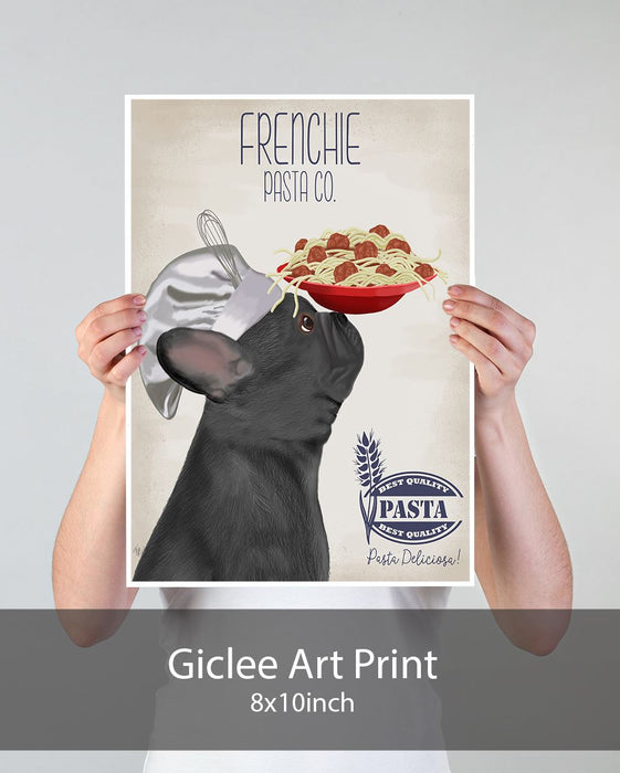 French Bulldog Black Pasta Cream, Dog Art Print, Wall art | Print 18x24inch