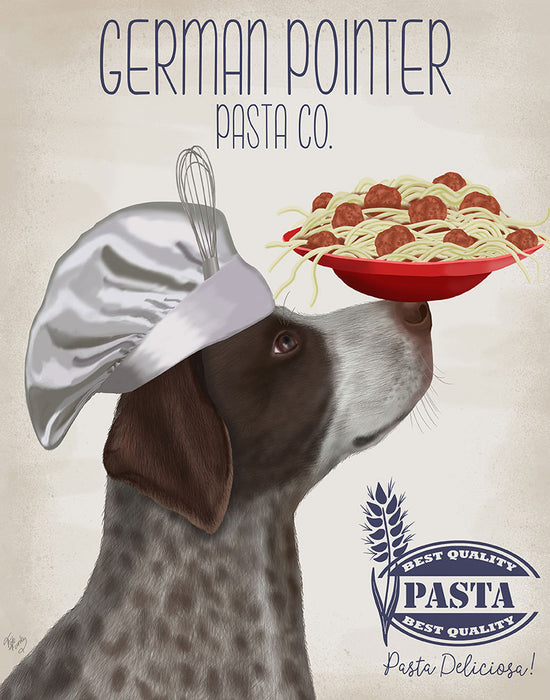 German Pointer Brown Pasta Cream, Dog Art Print, Wall art | FabFunky