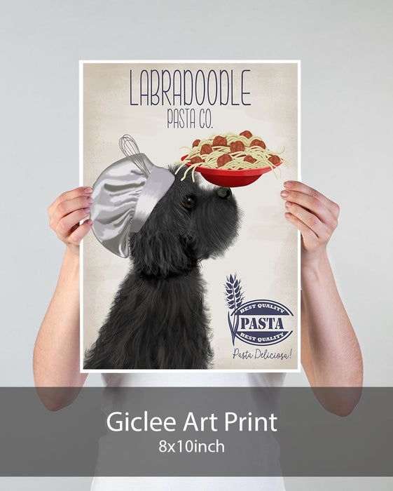 Labradoodle Black Pasta Cream, Dog Art Print, Wall art | Print 18x24inch