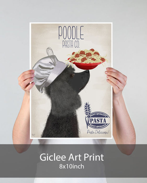 Poodle Black Pasta Cream, Dog Art Print, Wall art | Print 18x24inch