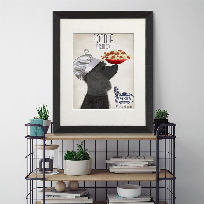 Poodle Black Pasta Cream, Dog Art Print, Wall art | Print 14x11inch