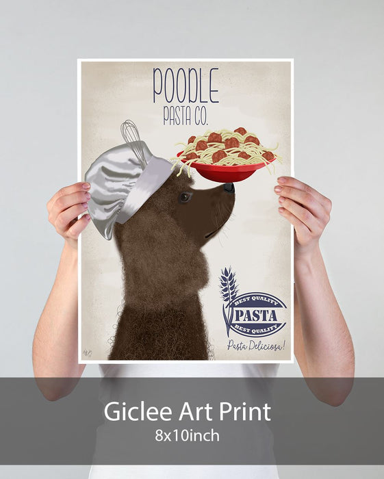 Poodle Brown Pasta Cream, Dog Art Print, Wall art | Print 18x24inch