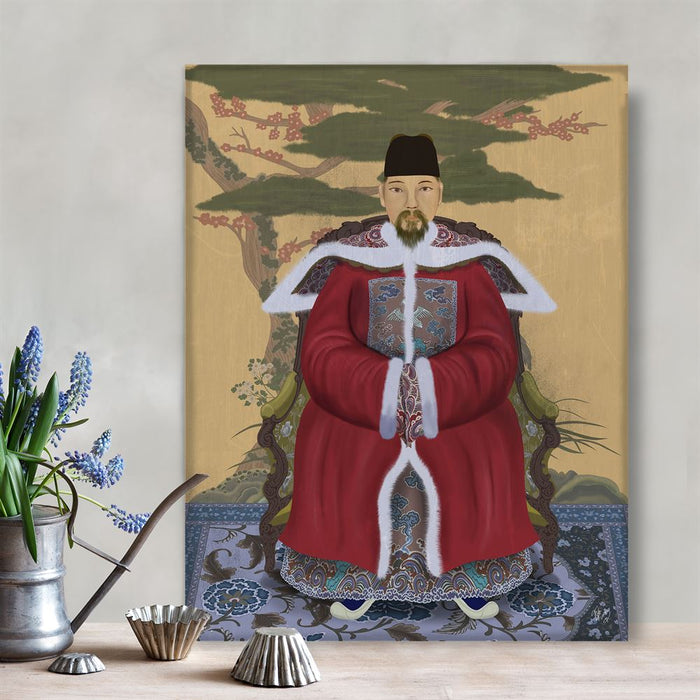 Emperor 1 Red in Garden, Art Print, Wall Art | Framed Black