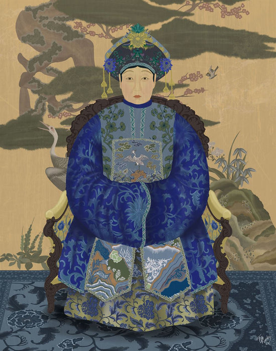 Empress 1 Blue in Garden, Art Print, Wall Art | FabFunky