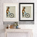 Boxer on Bicycle, Dog Art Print, Wall art | Framed Black