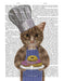 Tabby Cat Donut Chef Portrait