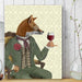 Wine Taster Fox, Portrait, Art Print, Canvas Wall Art | Print 18x24inch