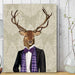 Deer in Evening Suit, Portrait, Art Print, Canvas Wall Art | Print 18x24inch