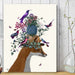 Fox Birdkeeper with Pineapple, Art Print, Canvas Wall Art | Print 18x24inch