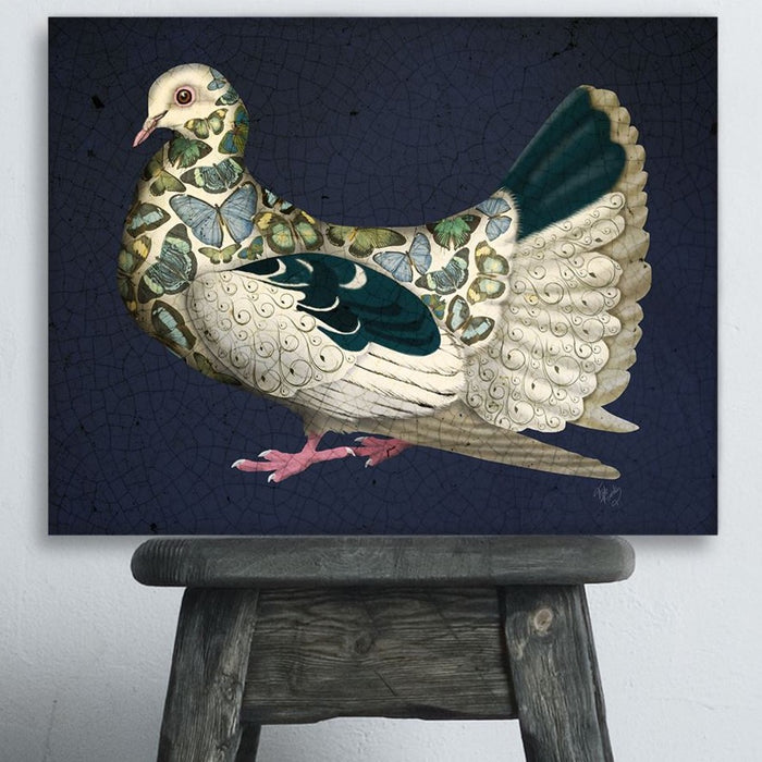 Butterfly Dove, Bird Art Print, Wall Art | Framed Black