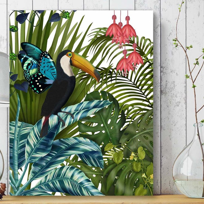 Toucan in Tropical Forest, Bird Art Print, Wall Art | Print 24x36in
