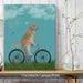 Golden Retriever Bicycle, Dog Art Print, Wall art | Canvas 11x14inch