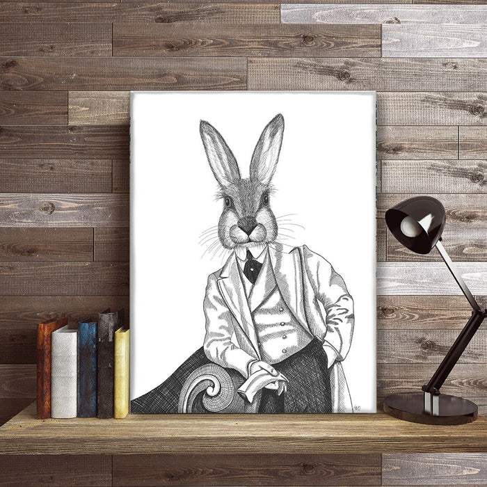 Portrait of Rafael Rabbit, Limited Edition Print of drawing | Ltd Ed Canvas 28x40inch