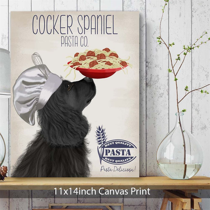 Cocker Spaniel Black Pasta Cream, Dog Art Print, Wall art | Canvas 11x14inch