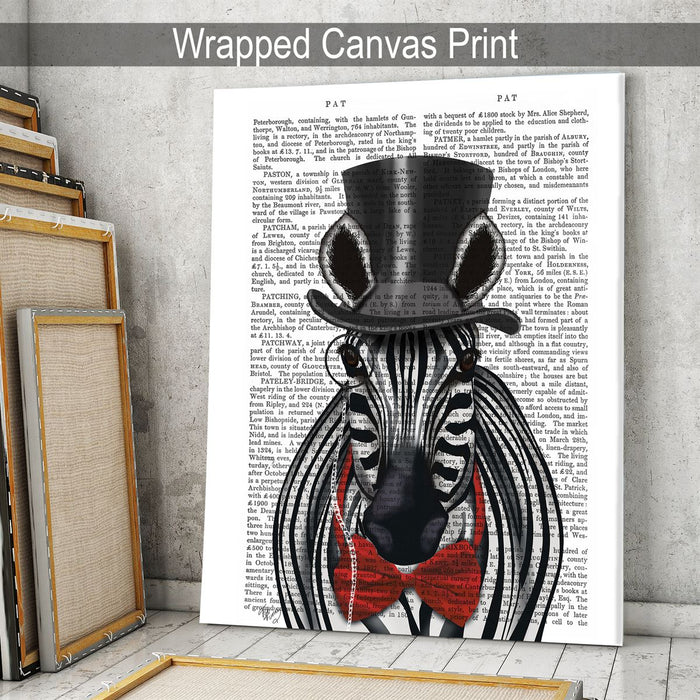 Zebra with Top Hat and Bow Tie 2