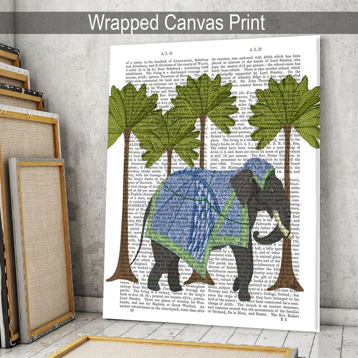 Elephant in palms, Animalia Book Print, Art Print, Wall Art