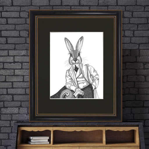 Portrait of Rafael Rabbit, Limited Edition Print of drawing | Ltd Ed Print 18x24inch